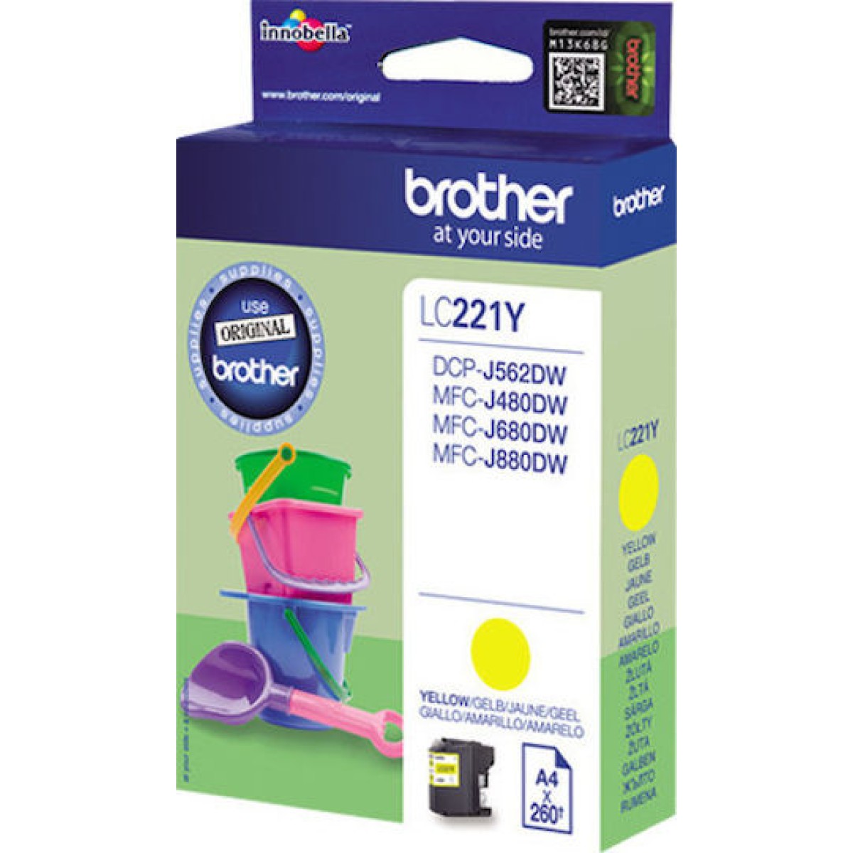 Brother LC221 Γνήσιο Μελάνι Εκτυπωτή InkJet Κίτρινο (LC-221Y)