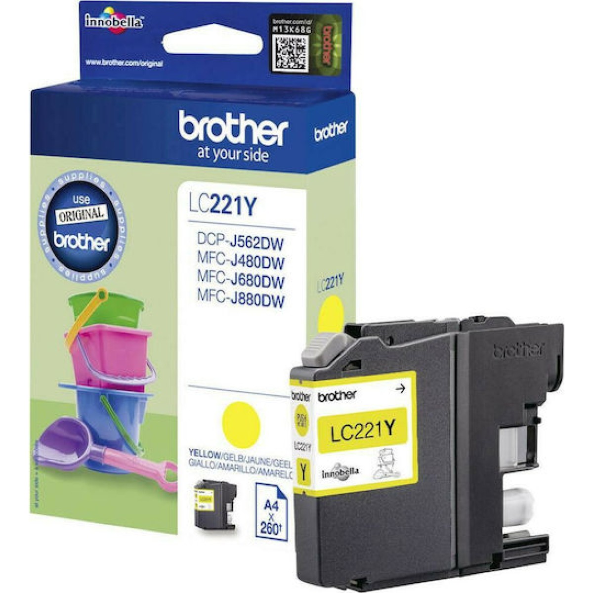 Brother LC221 Γνήσιο Μελάνι Εκτυπωτή InkJet Κίτρινο (LC-221Y)