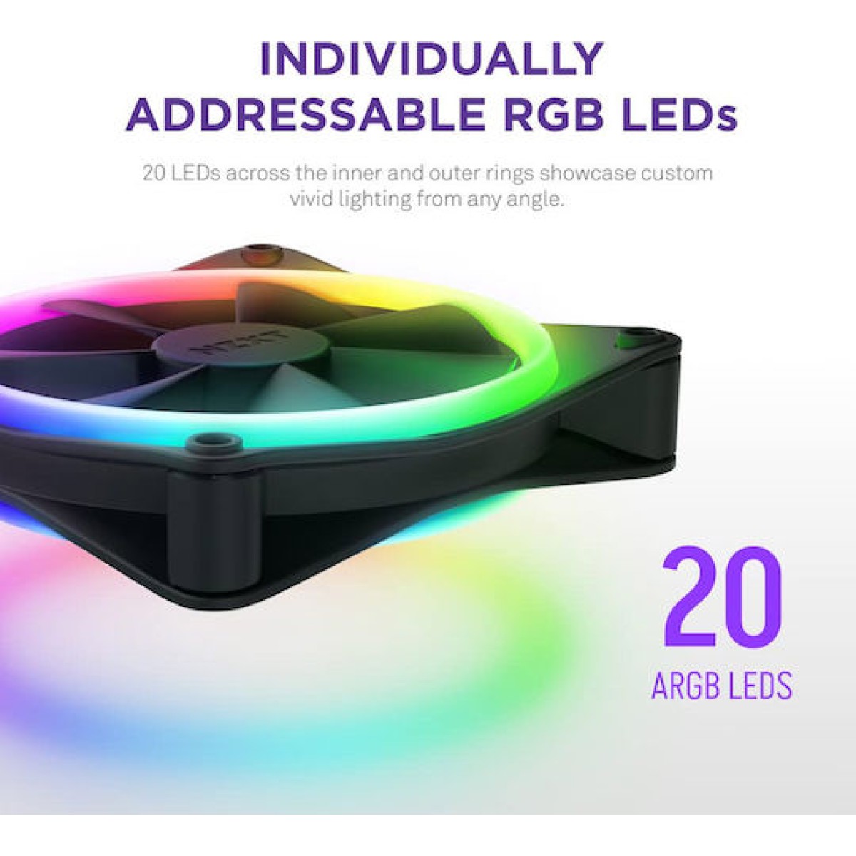 NZXT F120 RGB Duo Case Fan με Σύνδεση 4-Pin PWM