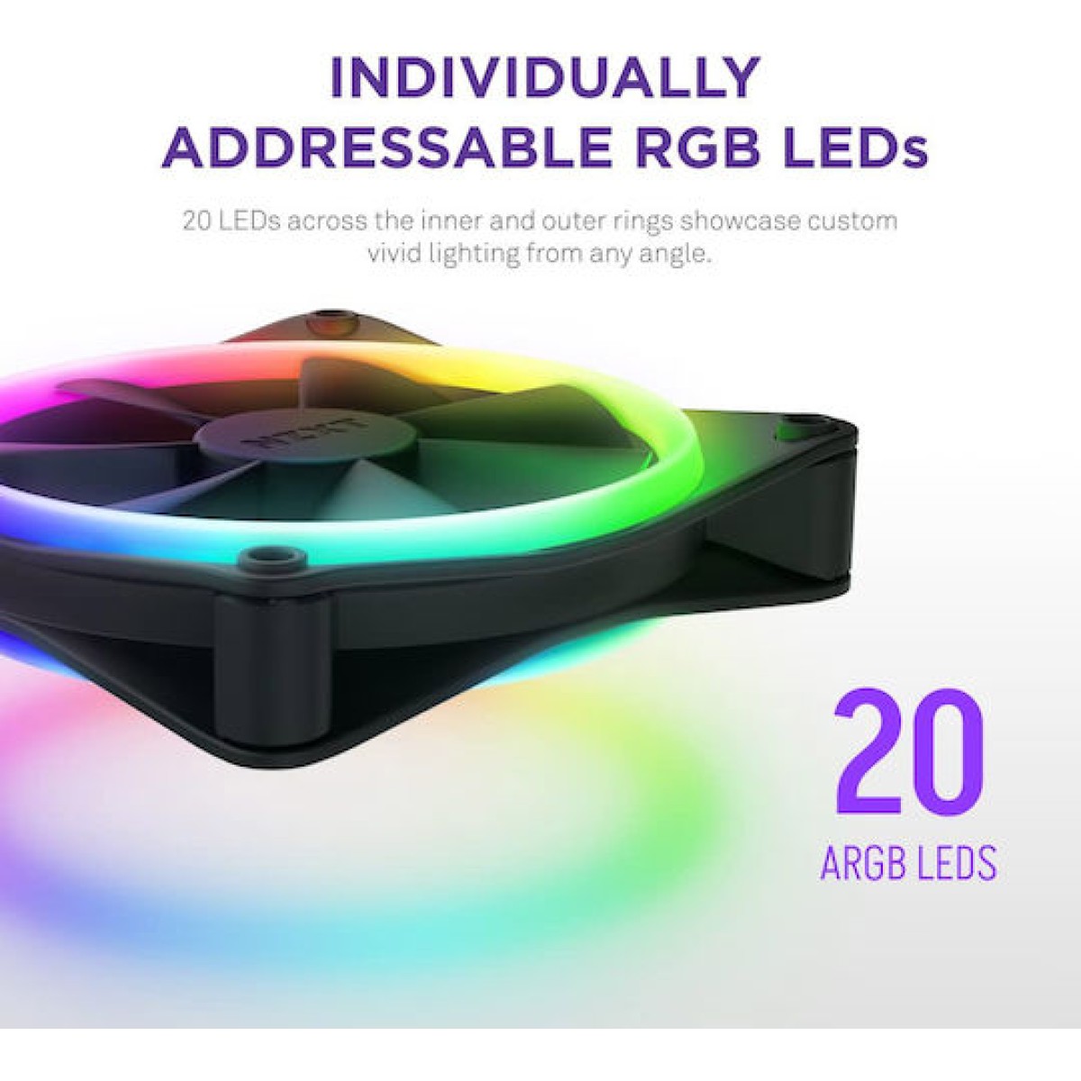 NZXT F120 RGB Duo Case Fan με Σύνδεση 4-Pin PWM 3τμχ