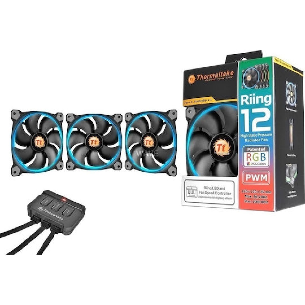 Thermaltake Riing 12 LED Case Fan 120mm με RGB Φωτισμό και Σύνδεση 4-Pin PWM 3τμχ