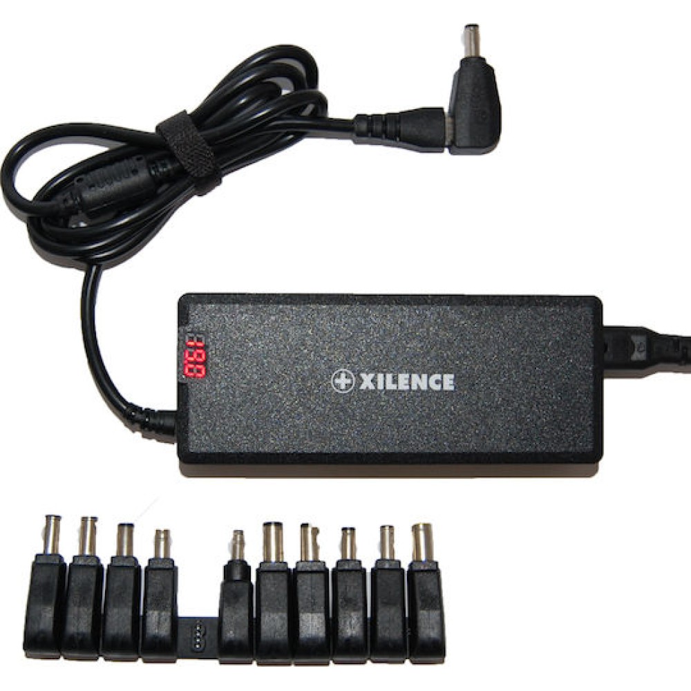Xilence Universal Φορτιστής Laptop 90W με Αποσπώμενο Καλώδιο Τροφοδοσίας και με σετ βυσμάτων