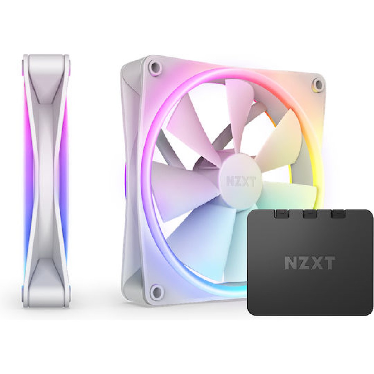 NZXT F140 RGB Duo Case Fan με Σύνδεση 4-Pin PWM 2τμχ Λευκό