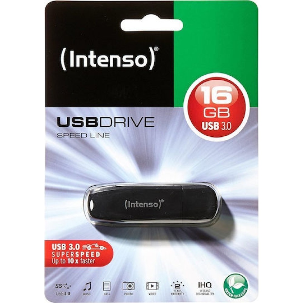 Intenso Speed Line 16GB USB 3.0 Stick Μαύρο