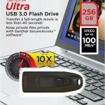 Sandisk Ultra 256GB USB 3.0 Stick Μαύρο