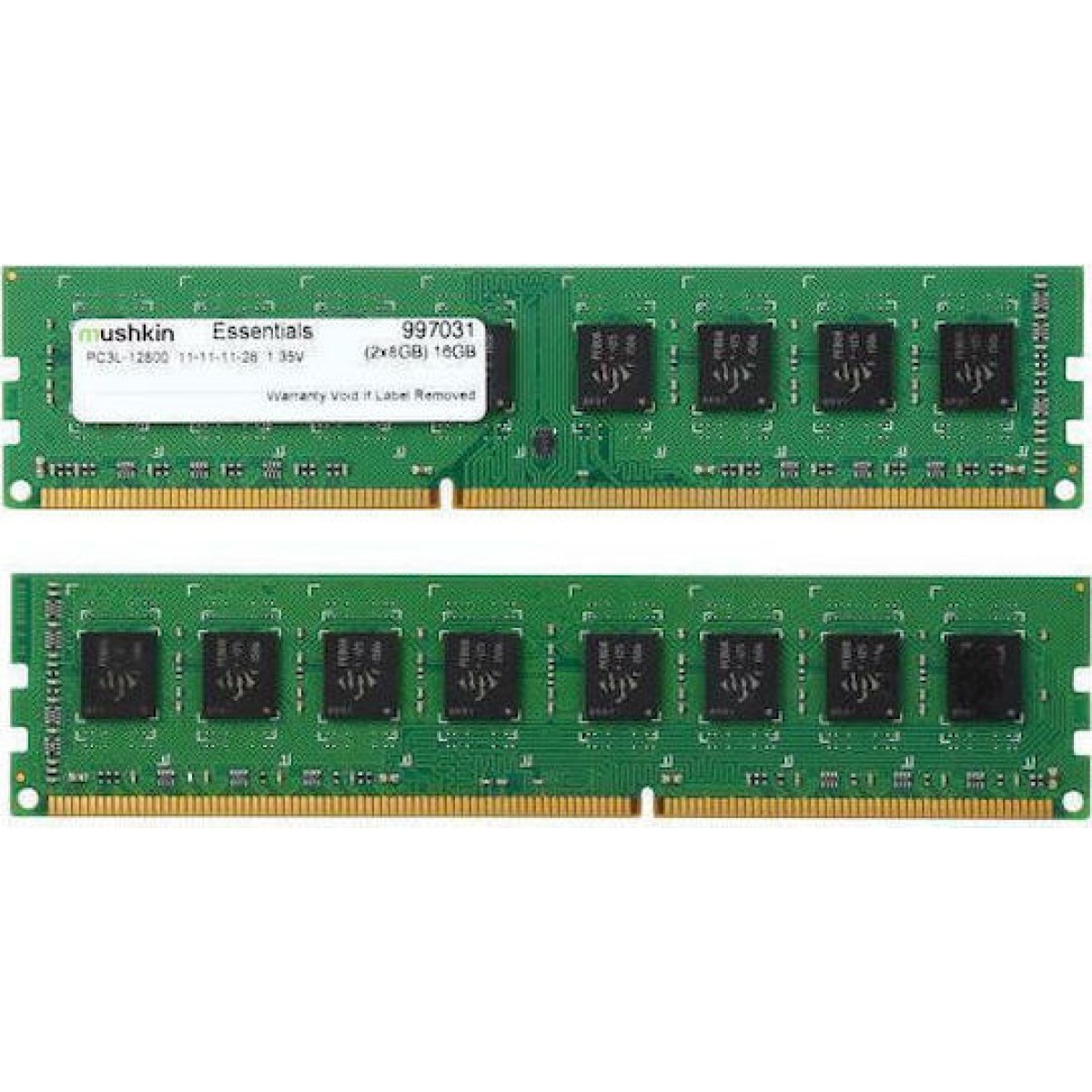 Mushkin Essentials DDR3 16GB RAM με 2x8GB Modules και Ταχύτητα 1600 για Desktop