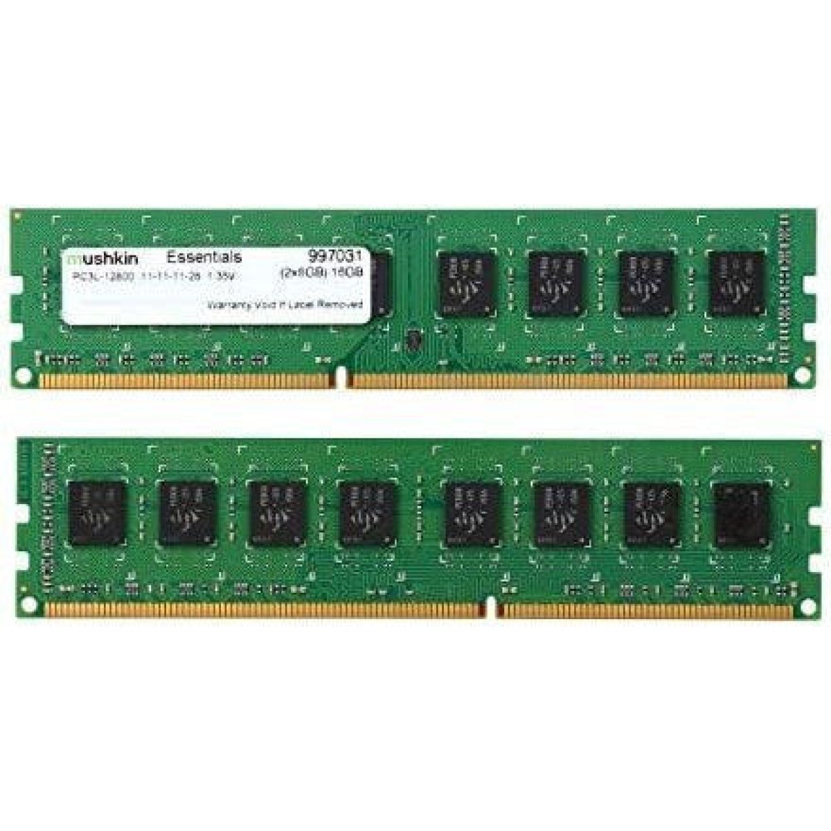 Mushkin Essentials DDR3 16GB RAM με 2x8GB Modules και Ταχύτητα 1600 για Desktop