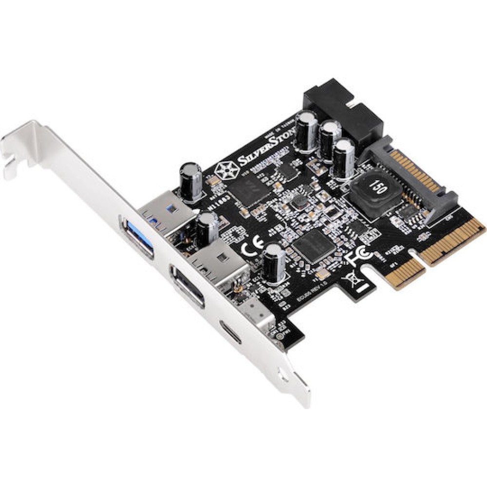 Silverstone Κάρτα PCIe σε 2 θύρες USB 3.0 και 1 θύρα USB 3.1 Type-C