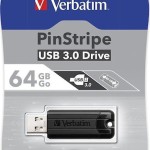 Verbatim PinStripe 64GB USB 3.0 Stick Μαύρο