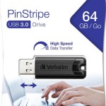Verbatim PinStripe 64GB USB 3.0 Stick Μαύρο