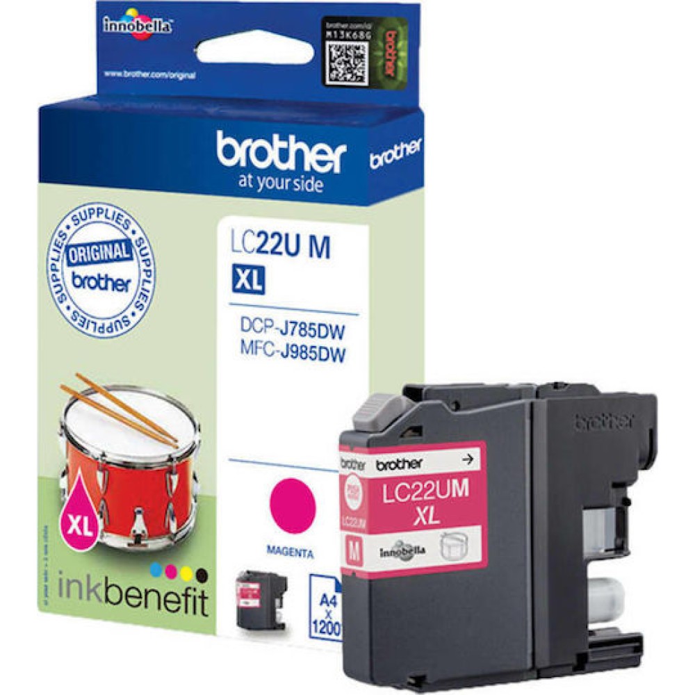 Brother LC-22U Γνήσιο Μελάνι Εκτυπωτή InkJet Ματζέντα (LC-22UM)