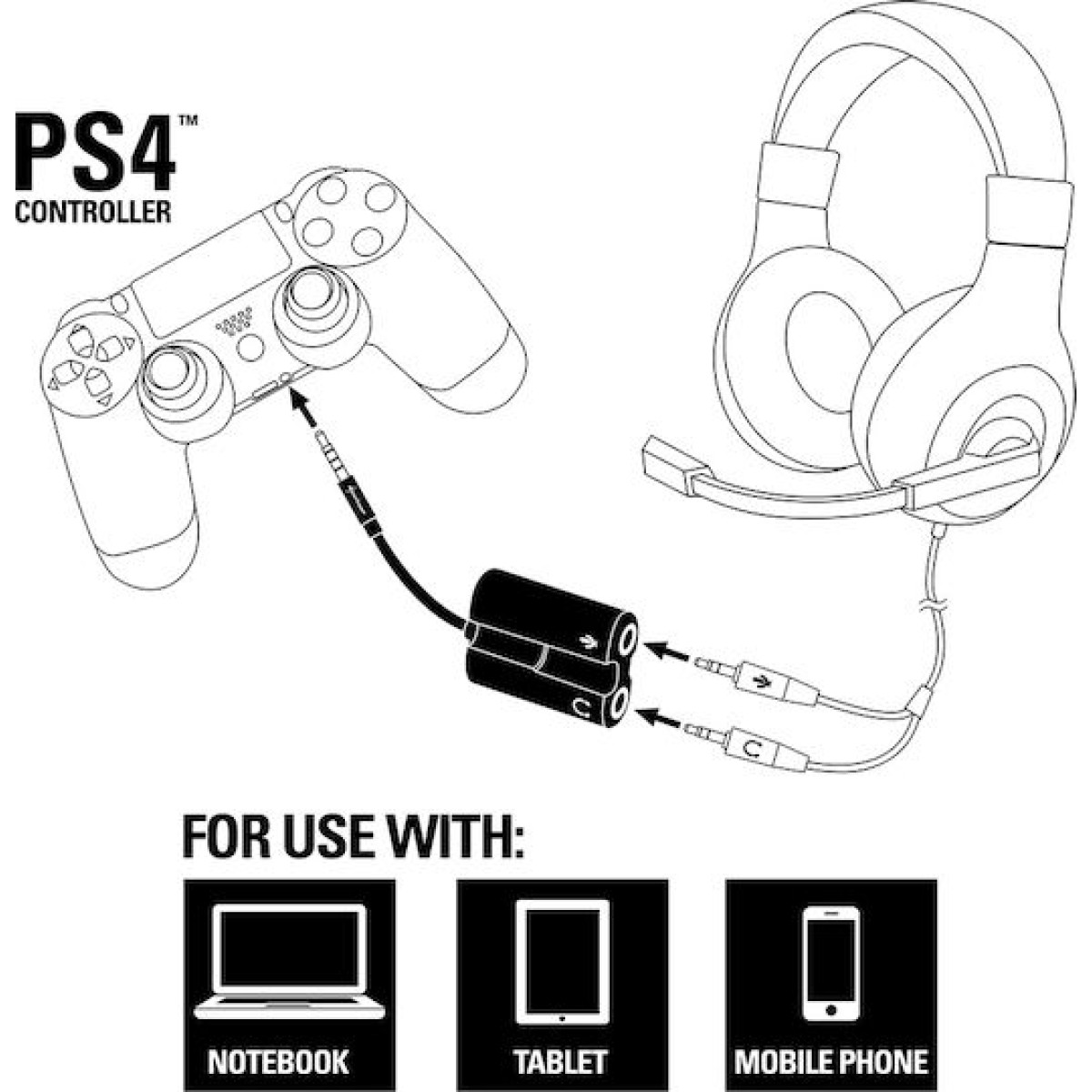 Sharkoon PMP35 Μετατροπέας 3.5mm male σε 3.5mm 2x female