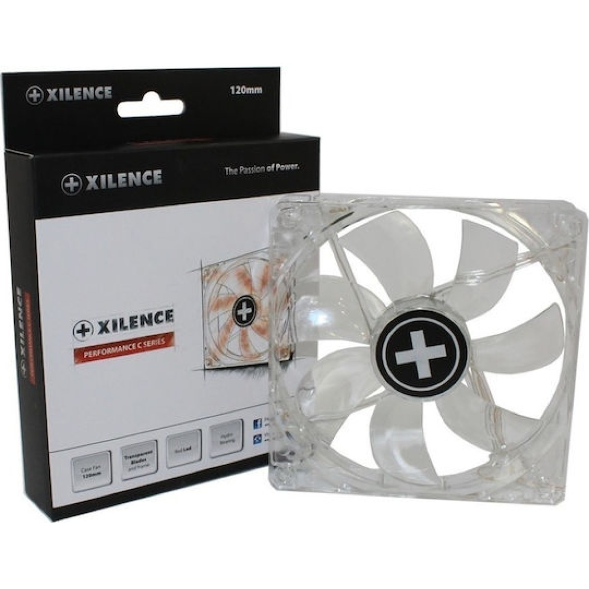 Xilence XF046 Case Fan 120mm με Κόκκινο Φωτισμό και Σύνδεση 3-Pin / 4-Pin Molex Λευκό